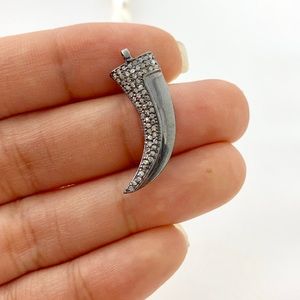 Pave Diamond Silver Pendant/Charm